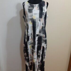Cato Women's Size 16 Abstract Print Sleeveless Sheath Midi Dress